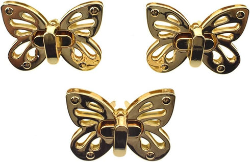 HAHIYO Butterfly Twist Purse Closure Turn Locks Clip Clasp Easy Install with Online Instructions Picture for Wallet Briefcase 1.93 Inch Length Met...