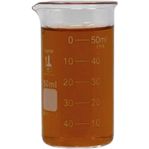 50ml Beaker, Tall Form, 3.3 Borosilicate Glass, Double Scale, Graduated, Karter Scientific 213F11 (Single)...
