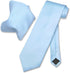 Vesuvio Napoli Solid BABY BLUE Color NeckTie & Handkerchief Men's Neck Tie Set...