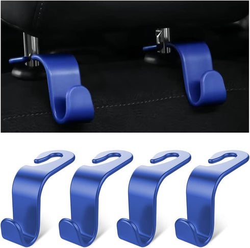 Moly Magnolia Car Seat Headrest Hook, 4PCS Multifunctional Auto Backseat Hangers, Vehicle Storage Organizer for Purse, Coat, Umbrella, Grocery, Ba...
