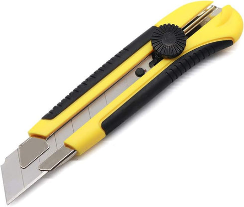 25MM Heavy Duty Utility Knife, Box Cutter SK-5 Retract Blades, Snap-Off Cutters with Rubber Grip for Cardboard, Boxes, DIY Crafts (Utility Knife)...