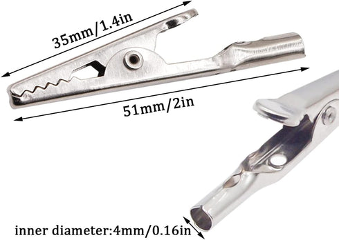 100 pcs Metal Alligator Clips 52 mm for Household Soldering and Electrical Test Tools...