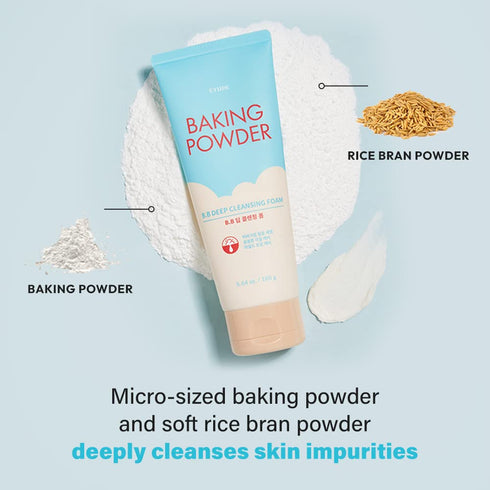 ETUDE Baking Powder B.B Deep Cleansing Foam, 5.4 fl.oz.(160ml) (21AD) | Perfect Cleansing and Peeling, Removes Pore Waste and Dead Skin Cells...