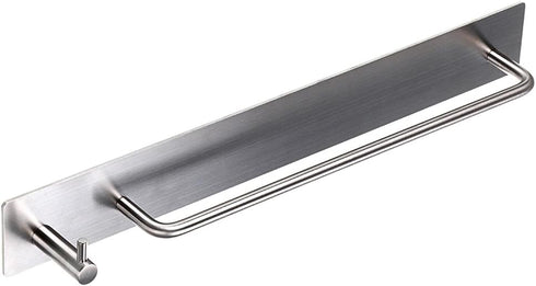 Sumnacon Towel Bar Rack with Hook, 13.38 Inch 3M Self Adhesive Stainless Steel Towel Holder Organizer for Bathroom Kitchen Bedroom, Brushed Finish...