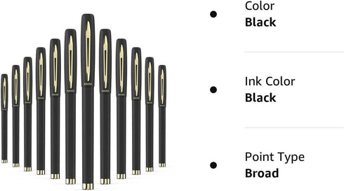 Comfortable Non-Slip Grip Gel Pens, 0.7mm, 12-Pack - Moisture-Resistant, Smooth Ink, Ideal for Stationery, Note-Taking, Journaling - Stylish Fount...