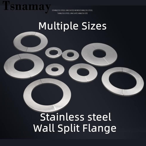Wall Split Flange, Stainless Steel Round Escutcheon Plate for 3.58"/91mm Diameter Pipe, Pack of 2...