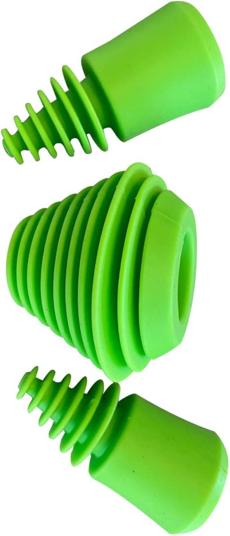 Green Piece® three Silicone Green Cleaning plugs + stoppers Preserver Cap Airtight Bottle Plug Odor Proofing Glass, Plastic and Silicon Pieces...