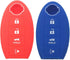 LemSa 2Pcs Rubber Silicone Smart Key Fob Case Cover Protector Holder for Nissan Altima Maxima Murano Armada Gt-r Sentra Altima Rogue Pathfinder, R...