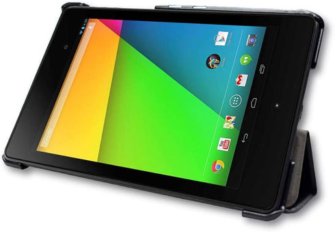 Google Nexus 7 2nd (2nd.2013 Model) pu Leather Pouch with Stand - Fit for 2013 Release Nexus 7 Tablet (Black)...