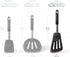 DI ORO Silicone Fish Turner - Nonstick Cookware Spatula, 600F Heat-Resistant, BPA Free, Slotted, Non Stick Thin Egg Flipper (Black)...