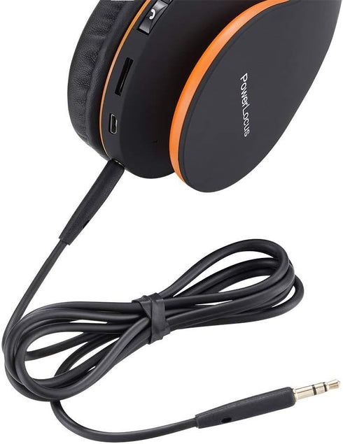 PowerLocus Wireless Bluetooth Over-Ear Stereo Foldable Headphones, Wired Headsets Rechargeable with Built-in Microphone for iPhone, Samsung, LG, i...