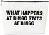 Funny Bingo Player Makeup Bag Gift for Her, What Happens at Bingo Stays at Bingo, Bingo Money Game or Casino Gambling Lover or Gambler Gift, PU Le...