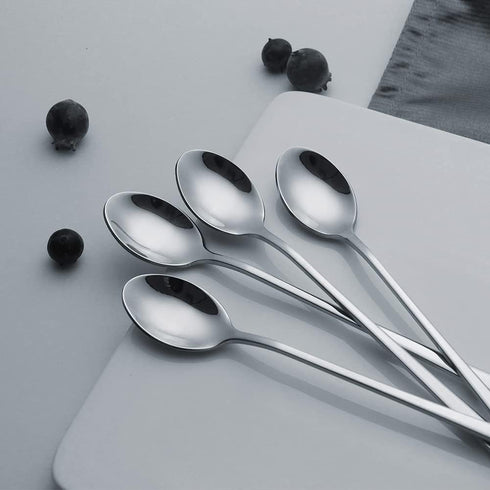 IQCWOOD Long Handle Iced Tea Spoons, 9-Inch Long Handle Tea Spoons, Coffee Spoon, Ice Cream Spoon, Stirrers Spoons, Stainless Steel Cocktail Stirr...