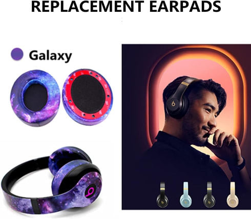Studio3.0 Replacement Earpads Studio2.0 Ear Pad Cushion Cover Compatible with Beats by Dr.Dre Studio 2& Studio 3 Over-Ear Headphones (Galaxy)...