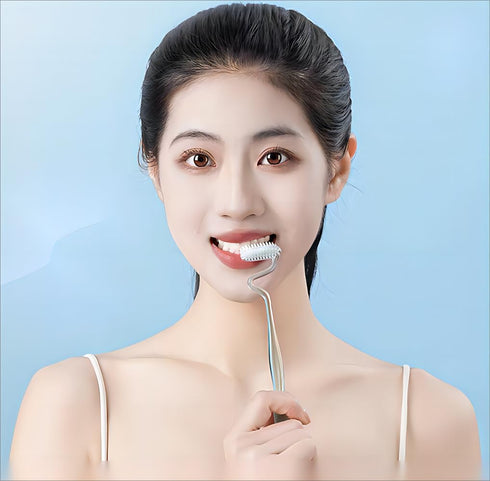 YUAN SHENG S-Shape Toothbrush Scientific Vertical Brush for Adults Men and Women Soft-Bristled Tongue Coating Interdental Brush Gums Extra Clean S...