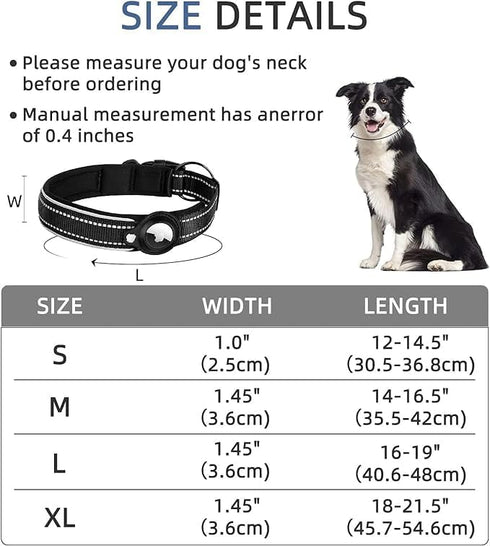 Reflective Dog Collar, Dog Collar, Heavy Duty Dog Collar, Adjustable Accessories Pet Collar for Small Medium Large Dogs (XL, Black)...