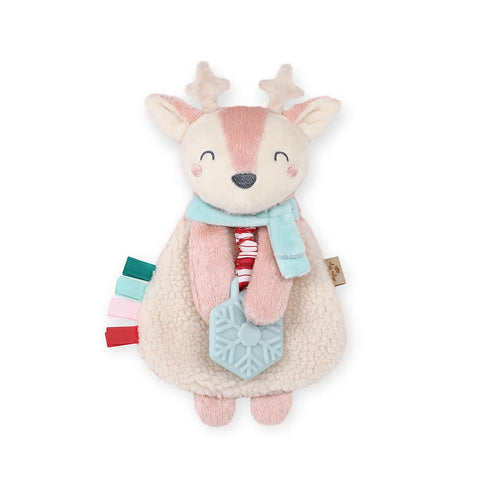 Itzy Ritzy - Itzy Lovey Including Teether, Textured Ribbons & Dangle Arms; Features Crinkle Sound, Sherpa Fabric and Minky Plush; Holly The Reinde...