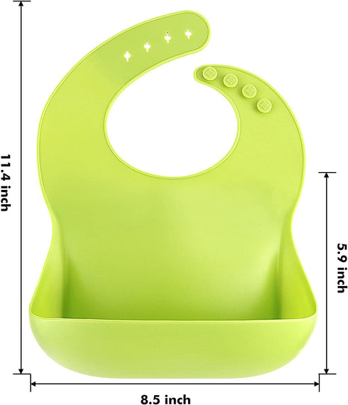 Silicone Bibs for Babies Toddler Set of 3, BPA Free, Soft Adjustable Waterproof Bibs for Feeding Essentials...