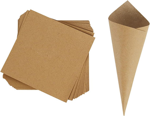 30 Pcs Kraft Paper Confetti Cones, 17x17cm(6.69x6.69inch) Wedding Confetti Cones...