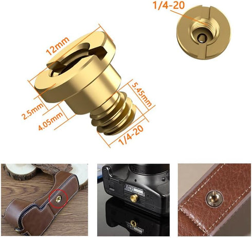 2 Pack Camera Bottom Screw Extender D-Ring Male to Female 1/4 Mount Screws Universal Adapter for Leather Half Case Cover Canon Nikon Sony Pentax F...