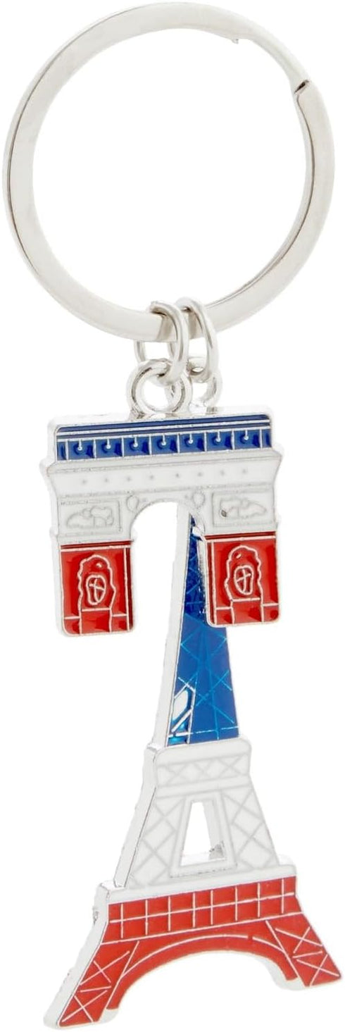 Juvale 6 Pack Paris Keychain, France Souvenir Gift, Eiffel Tower, French Flag, and Arc de Triomphe Metal Key Rings...