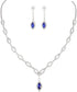 Unicra Silver Bride Wedding Jewelry Sets Blue Crystal Bridal Necklace Earrings Set Rhinestone Prom Costume Jewelry Set Choker Necklace for Women a...