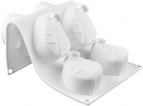 6 Cavity Large Leaf Baking Pan Silicone Molds for Chocolate Candy Gummy Gelatin Jello Jelly Mousse Cake Soap Bath Bombs Crayons Wax Melt Plaster I...