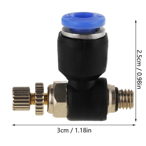 20Pcs OD 4mm M5 Pneumatic Air Flow Speed Control Valve Hose Fitting Quick Connector 360° Rotation for Industrial...