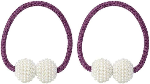 1X Pearl Magnetic Curtain Clip Curtain Holders Buckle Clips Hanging Ball Buckle Tie Back Curtain Accessories Home Decor (Purple)...