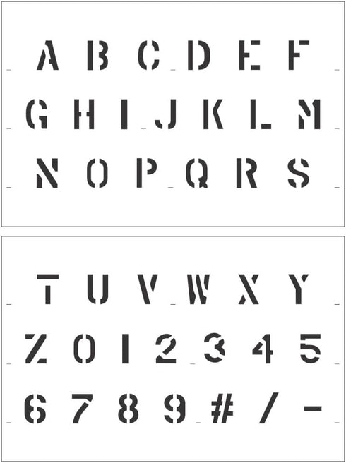 3/4 inch Military Letter and Number Stencil Set | 10 mil | Paint Stencils for Labels and Wall Signs...