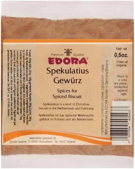 Edora Gingerbread Spices, Christmas Cookie Baking Kit Includes Stollen, Spekulatius, Gingerbread Cookie Cutters, Bundled with Stir Spoon...