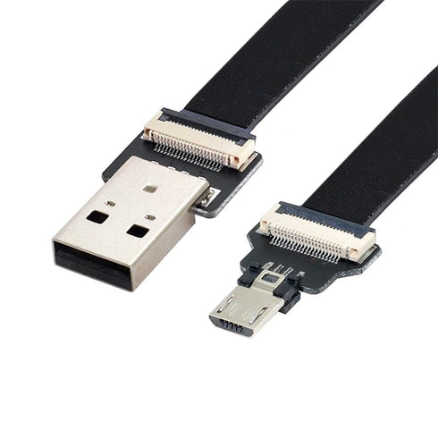 xiwai 1.0M USB 2.0 Type-A Male to Micro USB 5Pin Male Data Flat Slim FPC Cable for FPV & Disk & Phone...