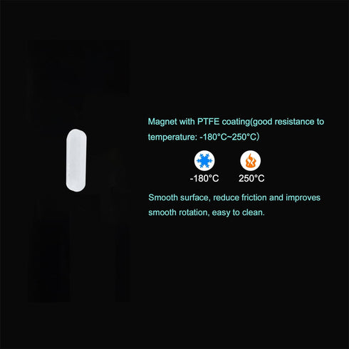 MECCANIXITY Magnetic Stirrer Mixer Stir Bar Rod 12mm(0.47") x3mm Cylinder Shape PTFE Coating Magnet White for Laboratory 1Pcs...