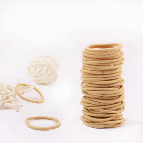 100 Pcs Baby Hair Ties - Gold Hair Bands for thin hair- No Metal Hair Elastics -Ponytail Holder for Kids(2 mm x 2.5 cm,Blonde)...