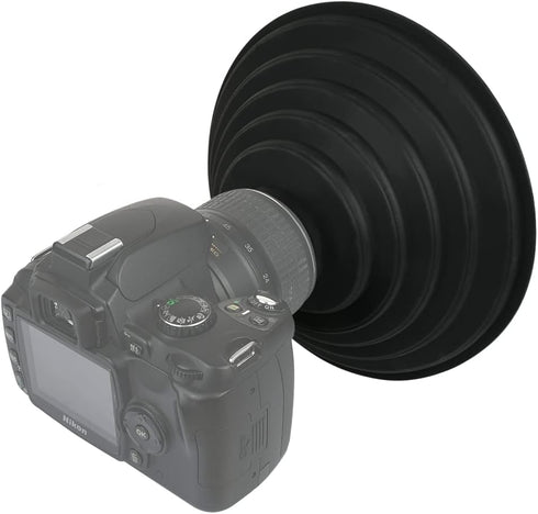 DS. DISTINCTIVE STYLE Rubber Lens Hood Anti Reflection Reversible Collapsible Lens Hood Compatible with Nikon/Canon/Pentax/Sony 50-65mm Camera Len...
