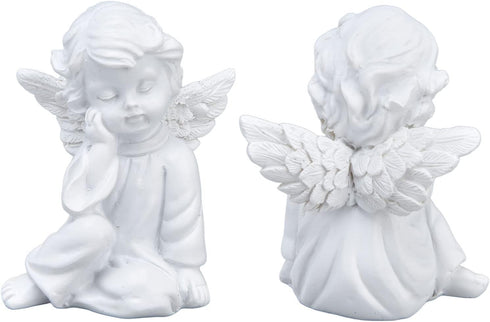 Hapivida Cherub Statue, 2.2×2.4in Resin Cherubs White Angel Statue Figurine Garden Sleeping Cherub Statue Sculpture for Indoor Outdoor Home Decora...