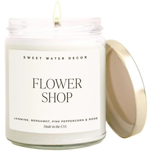 Sweet Water Decor Rose Candle - Jasmine Candle with Pink Peppercorn Scent - Rose Scented Candles 100% Cotton Wick - Bergamot Candle with 40 Hours ...