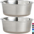 Gorilla Grip Stainless Steel Metal Dog Bowl Set of 2, Rubber Base, Heavy Duty Feeding Dishes, Food Grade BPA Free, Less Sliding, Quiet Pet Bowls f...