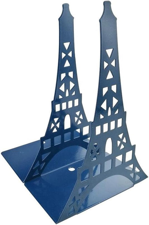 Winterworm Stylish Modern Paris Eiffel Tower Metal Decorative Bookend Book End Book Organizer for Library School Office Home Desk Study Gift(Blue)...