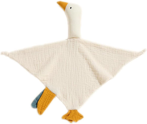 Baby Loveys Security Blankets Cotton Muslin Soft Lovie Cuddly Lovies for Infants Unisex Boy Girls, Cuddle Goose White...