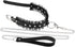 Multicolor PU Simulated Leather Silvert-Tone Rivets O Ring Lace Collar Choker Necklace with Detachable Chain Leash...