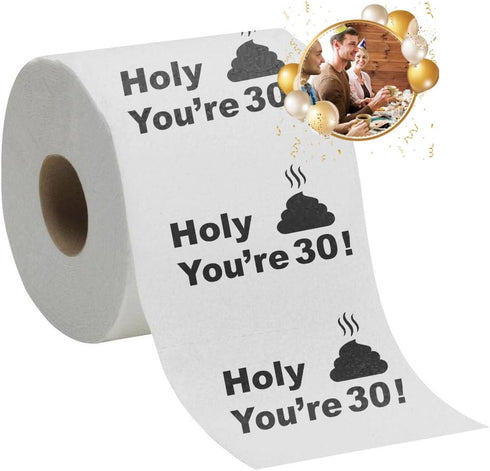 30th Birthday Decorations Toilet Paper for Men & Women - Funny Design Novelty Great Hilarious Gag Laugh - Eco-Friendly, Ultra Soft & Comfortable -...
