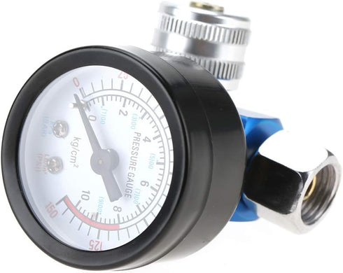 Air Pressure Regulator, Fydun 1/4” Spray Paint Gun Air Pressure Regulator Pressure Gauge Pneumatic Tool Accessory for Air Inlet Joint of Pneumatic...