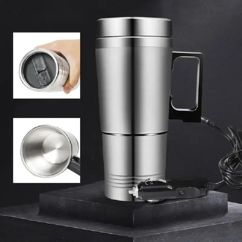 Car Electric Kettle, Travel Kettle, Car Water Heater,350Ml 150ML Stainless Steel Car Electric Kettle Coffee Tea Thermos Water Heating Cup 12V...