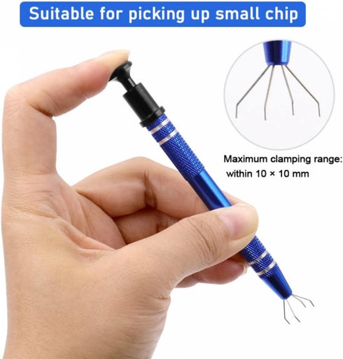 3pcs Stainless Steel Holder Pick Up Claw Tweezers Tool Set Diamond Stone Jewelers Tools Holder for Jewelry Making Craft Claw Self Locking Tweezers...