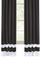 Collections Etc Darcy Two-Tone Rod Pocket Window Curtain Panel, Black, 52"X84"...