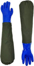 Long Waterproof Rubber Gloves, Pond Gloves, 28” Shoulder Length Insulated PVC Coated Chemical Resistant Gloves Reusable, Resist Acid, Alkali & Oil...