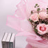 20 Pcs Light Pink border Flower Wrapping Paper,Waterproof Valentine's Day Bouquet Wrapping Paper 23x23Inch Used for DIY Crafts, Gift Packaging, Fl...