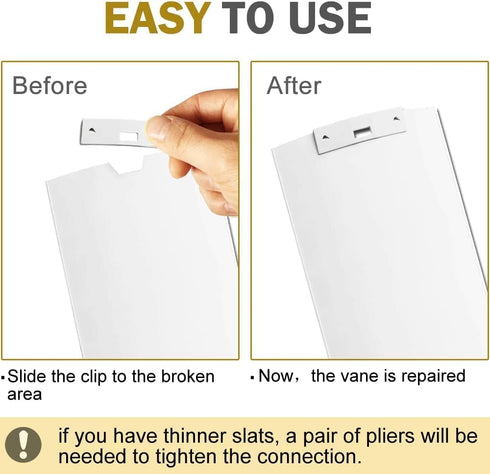 Vertical Blind Repair Vane Savers, 50PCS Metal Vertical Blind Repair Tabs, Vertical Blinds Repair Kit for Vertical Blinds Replacement Slats...