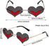 Andy's Orchids Sun Glasses, Heart-shaped Bat Sunglasses, Novel Rimless Goth Glasses for Women Men Festival Party Glasses Trendy Eyewear UV 400 Pro...